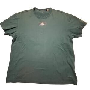 Adidas Green Logo Tee Men L Minimalist Sportswear Shirt Teal Blue/ Green